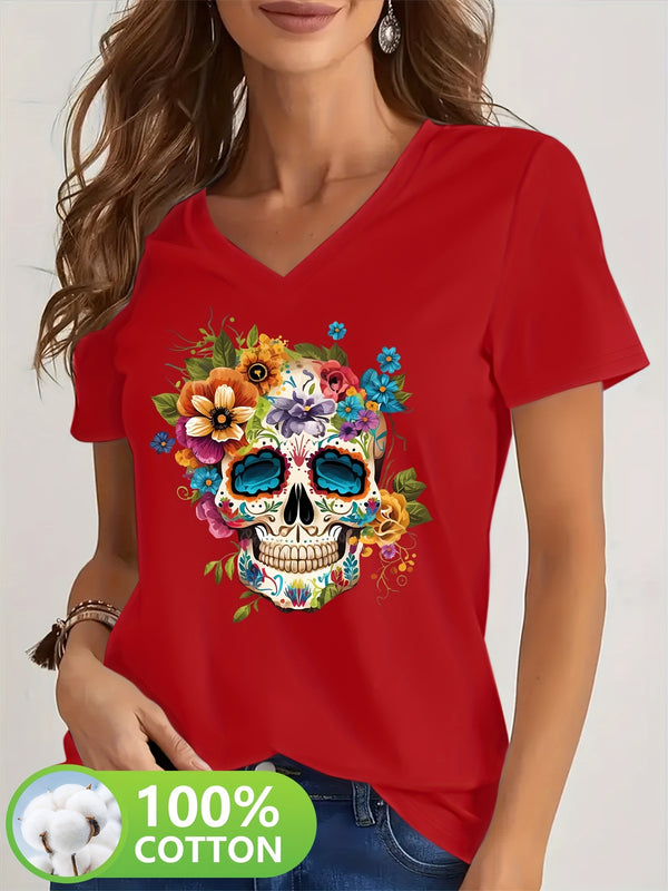Women's V-Neck Short Sleeve T-Shirt.