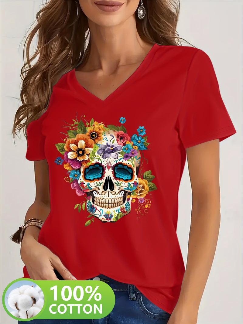 Women's V-Neck Short Sleeve T-Shirt.