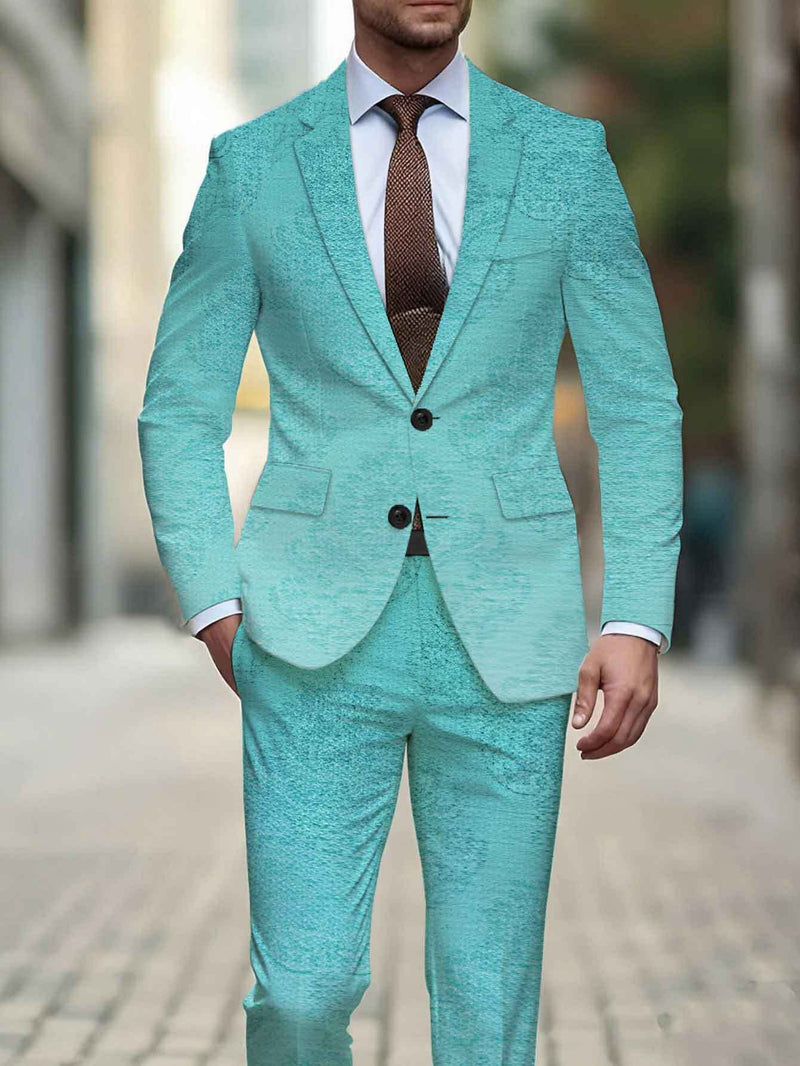 Men's Standard Size Suit Set, Printed Business Casual Suit Jacket.