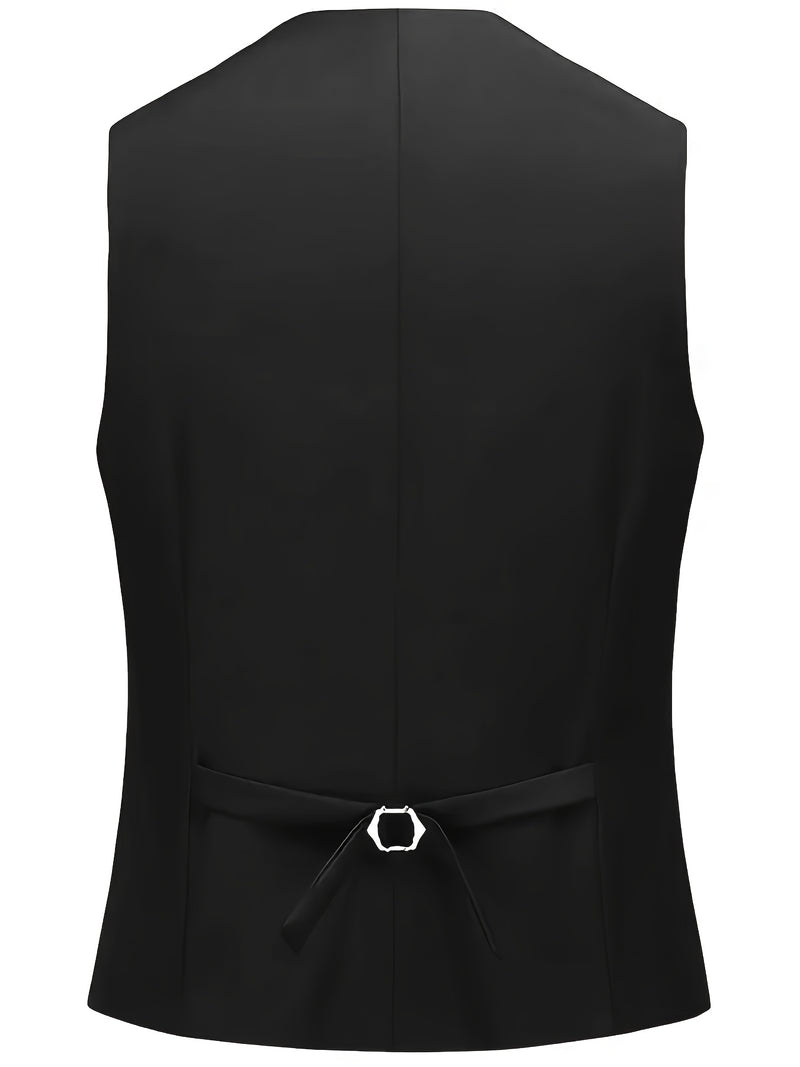 Men'S Three-Piece Suit with a Sophisticated Notch Lapel, Suitable for Weddings.