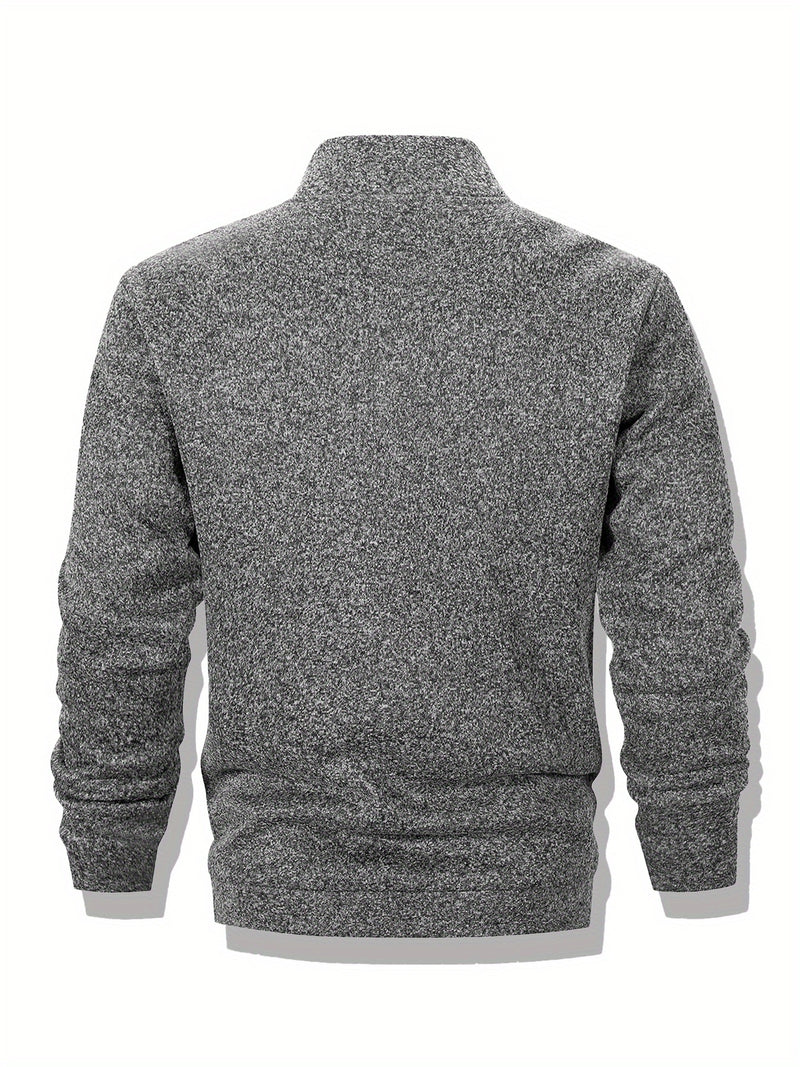 2pcs Set - Men'S Casual Stand-Collar Jacket And Sports Pants Outfit.