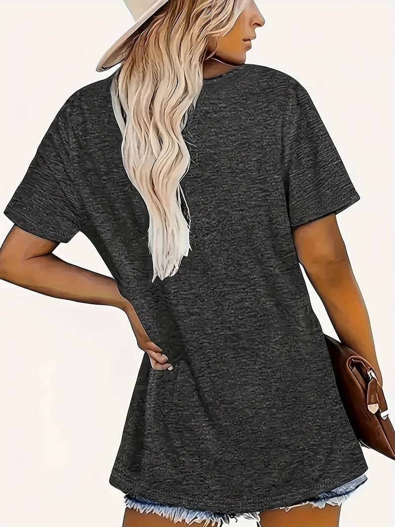 Plus Size Women's Vibrant Butterfly Print T-Shirt.