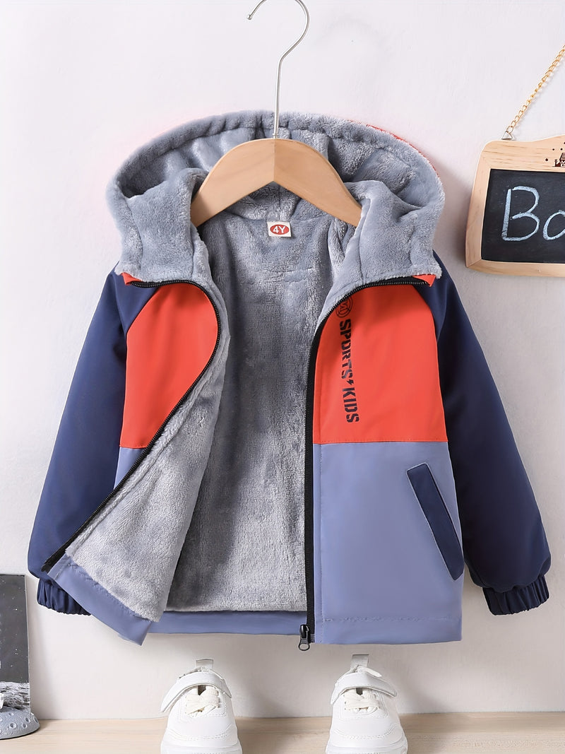 Boys' Casual Hooded Windbreaker Jacket.
