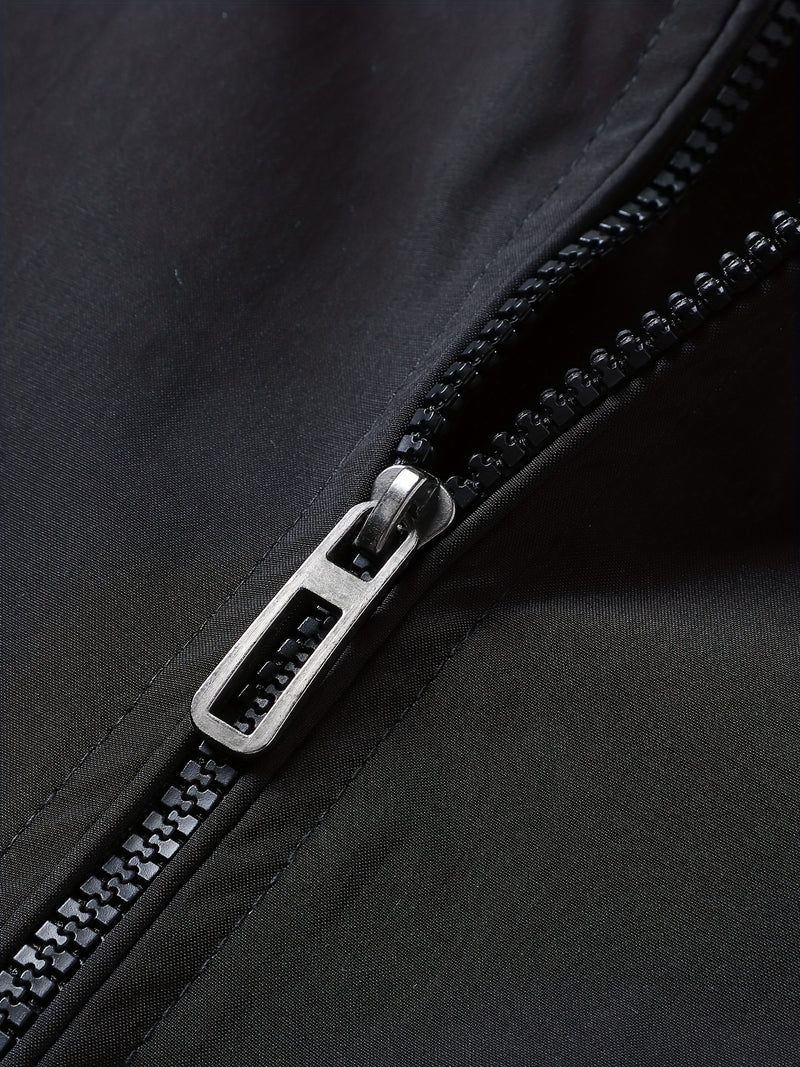 Men's Classic Design Baseball Collar Jacket For Spring Fall.