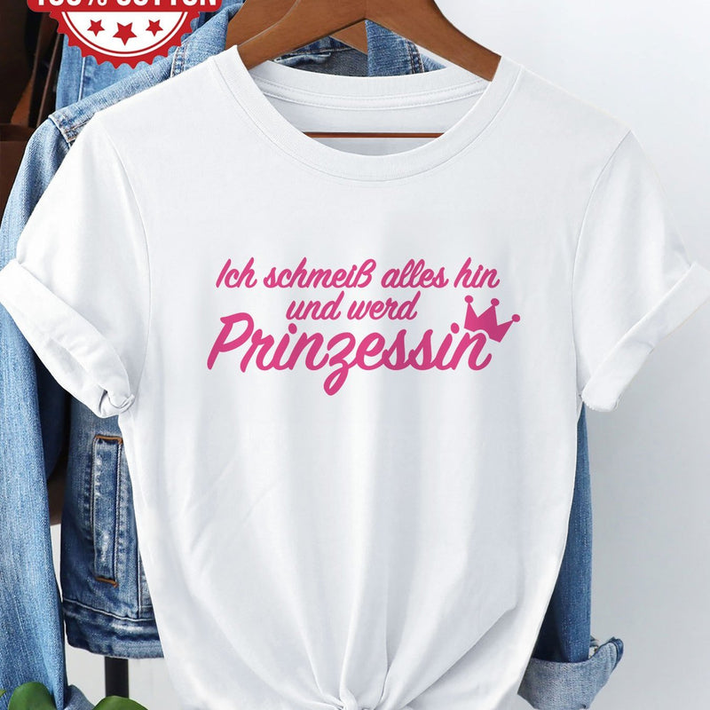 Women's "I Quit Everything and Become " Print T-Shirt.