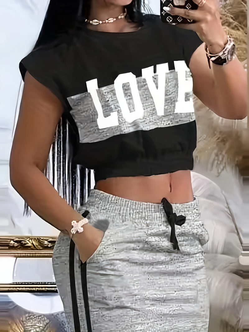 2pcs Women's Streetwear, Summer Fashion.