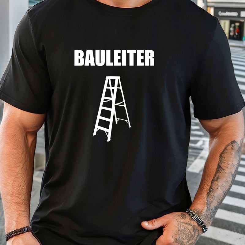 Men's BAULEITER Graphic work ladder print T-Shirt.