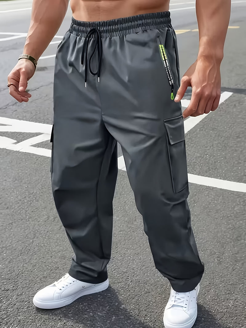 Men's Heavy-Duty Work Pants with Zipper Pockets.