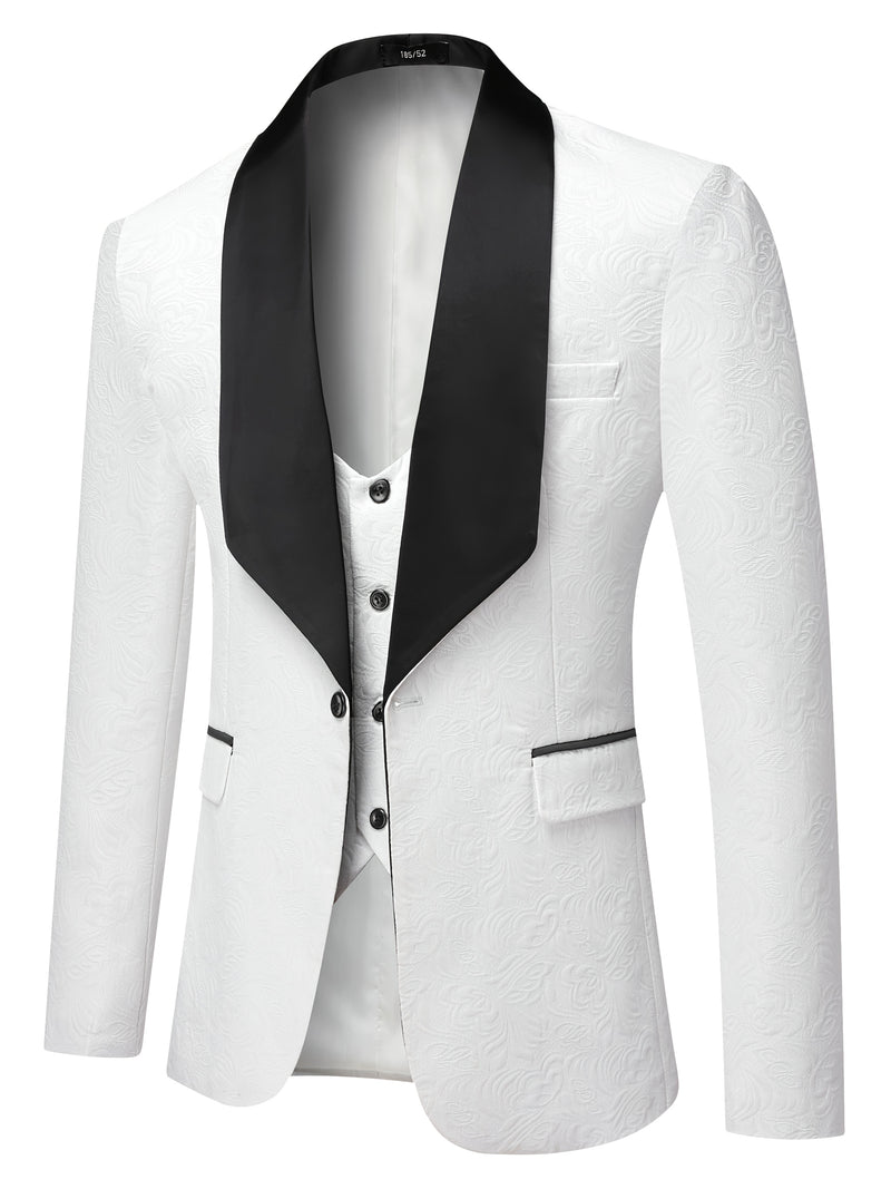 Men's Shawl Collar Suit Three-Piece.