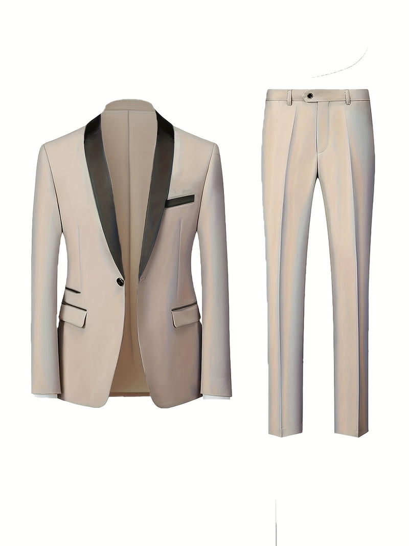 Men'S Premium Two-Piece Suit, Plus-Size Suit Set with Pants.