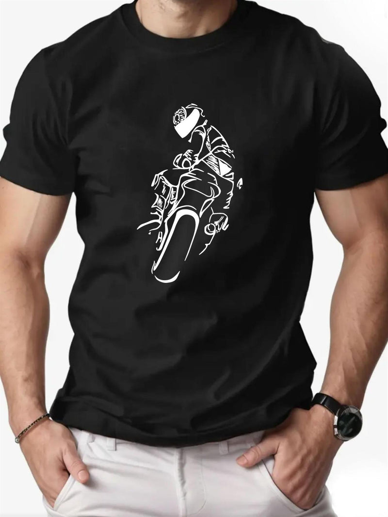 Men'S Motorcycle Rider Graphic T-Shirt.