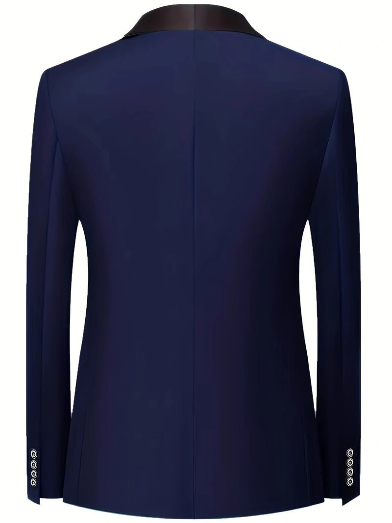 A Men's Three-Piece Suit Consisting of a Blazer, Vest, And Trousers.