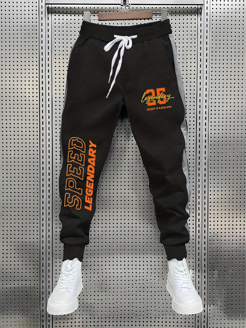 Men’s Athletic Joggers Featuring Printed Stretch Material for Gym And Jogging.