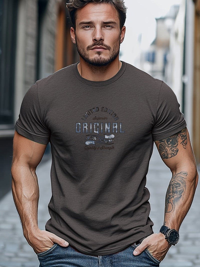 Men's Solid Color Short Sleeve T-Shirt.