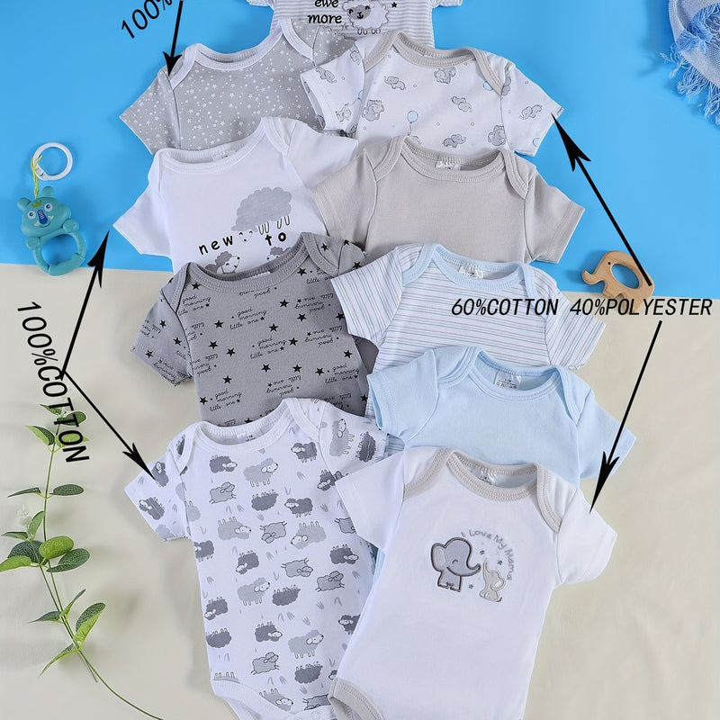 10pcs New Spring/Summer Baby Outfit Set for Boys and Girls.