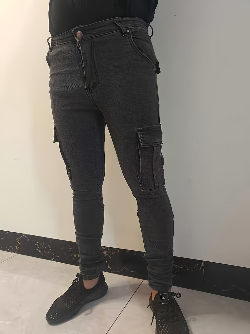 Men's Trendy Casual Long Pants with Multiple Pockets.