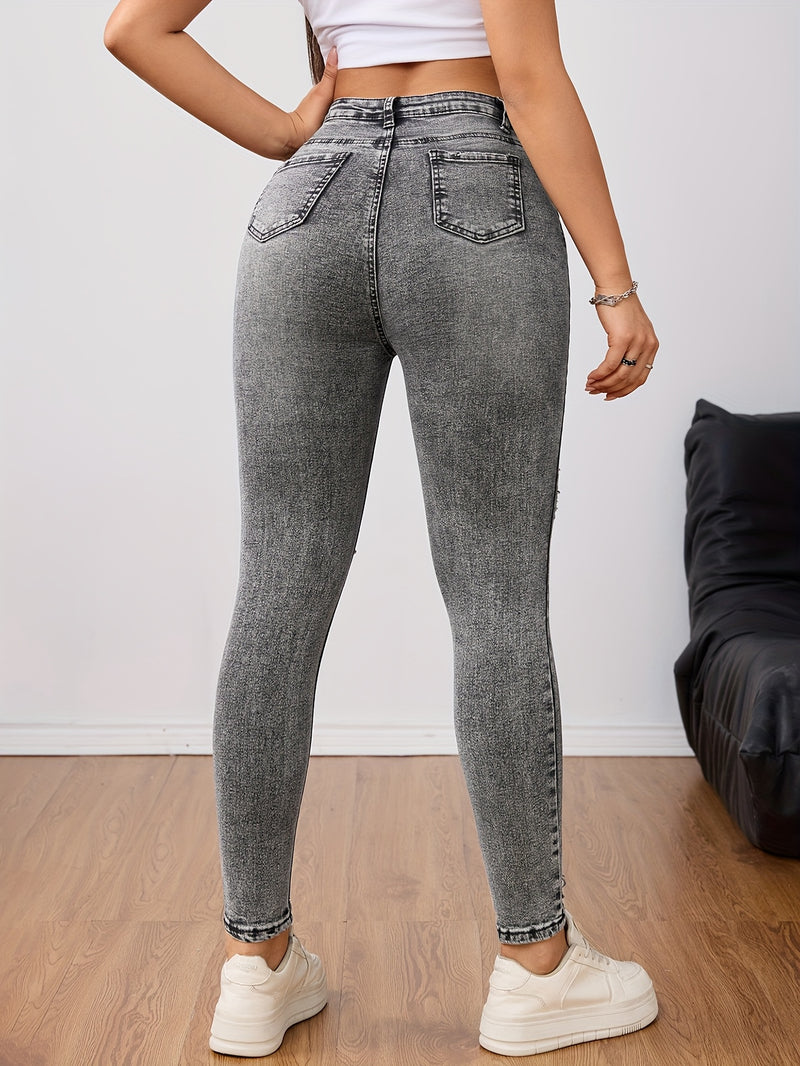 Women's Skinny Jeans - Stretchy Non-Belted Pants.