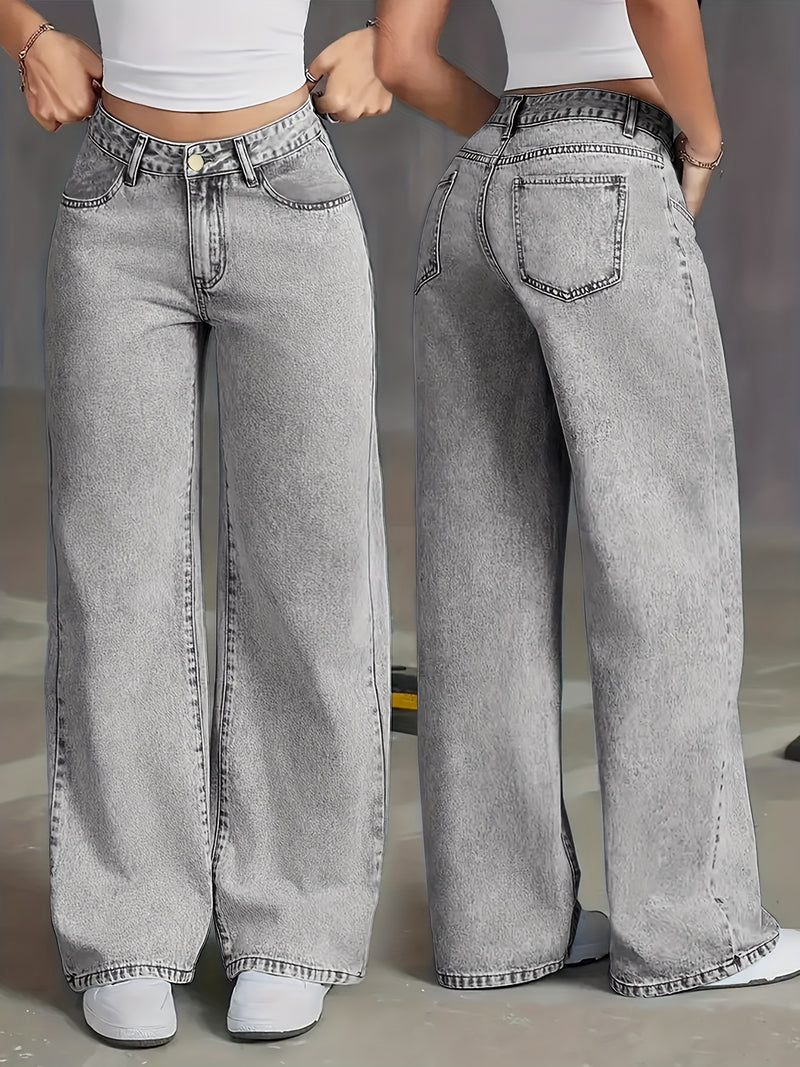 Women's  New Elastic Straight-Leg Jeans.