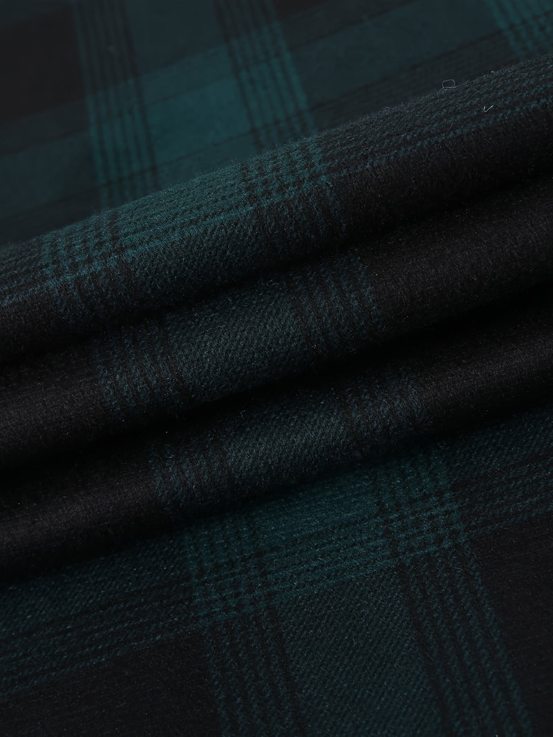 Men's Plush Flannel Shirt Jacket.