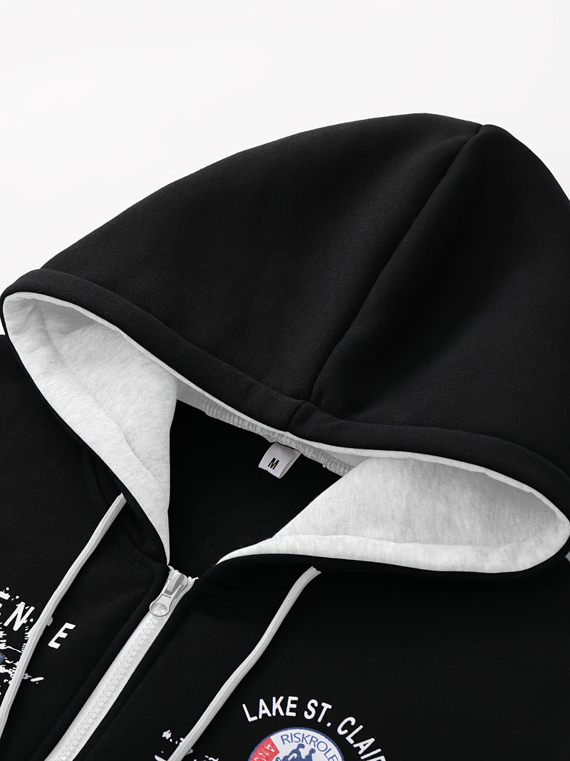 Men's Hooded Letter Print Hoodie Sports Running 2pcs Hoodie Casual Suit.