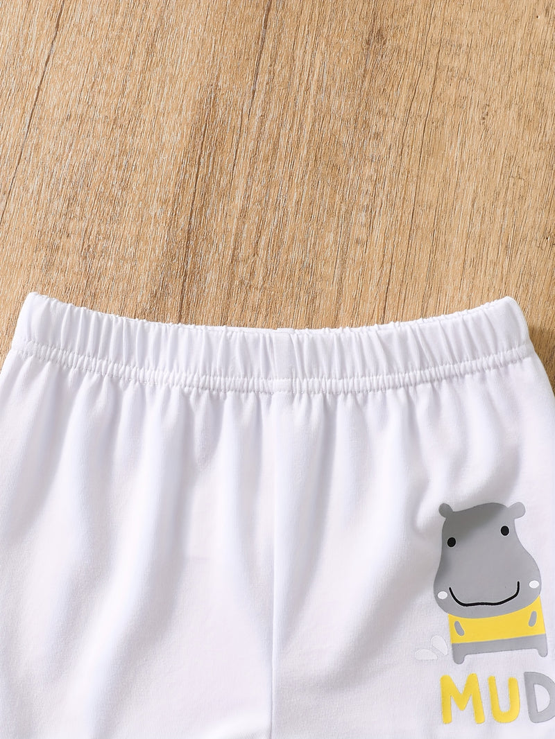 Four-Color Hippo Pattern Warm and Comfortable Set of Eight Pieces.