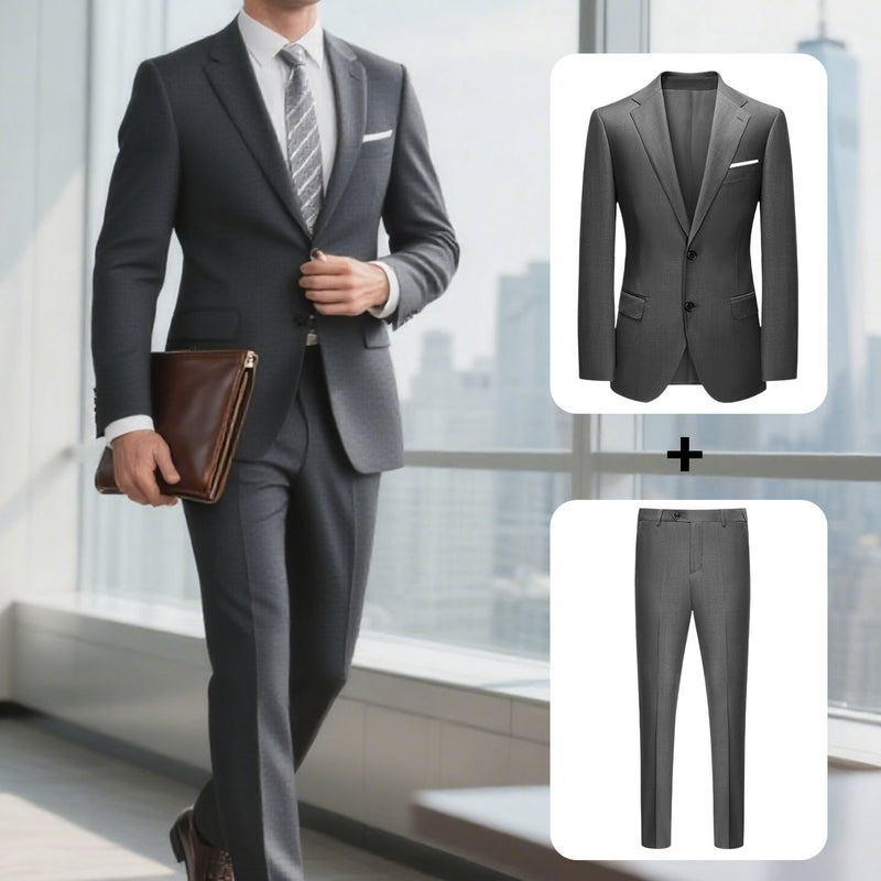 A Classic Business Suit for Men, Including a Jacket And Trousers.