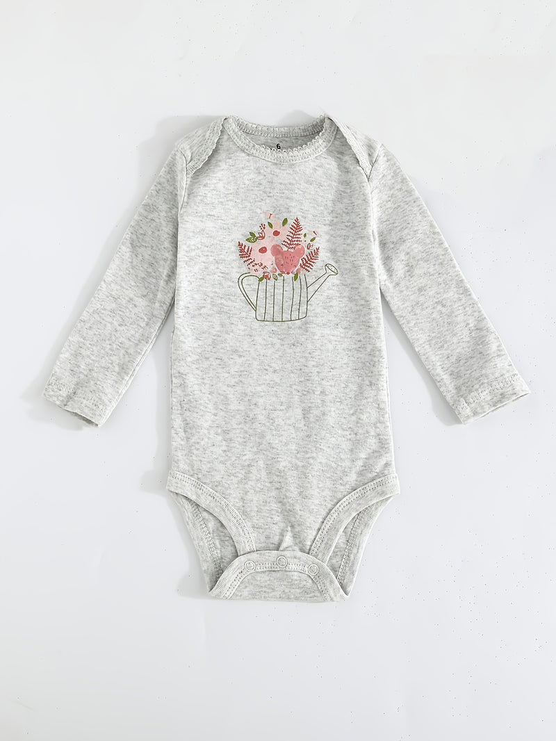 Children's Cartoon Animal Versatile Long-Sleeve Romper 5pcs Set.