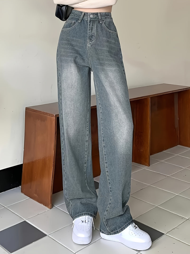 Vintage High-Waisted Straight-Leg Women's Jeans.