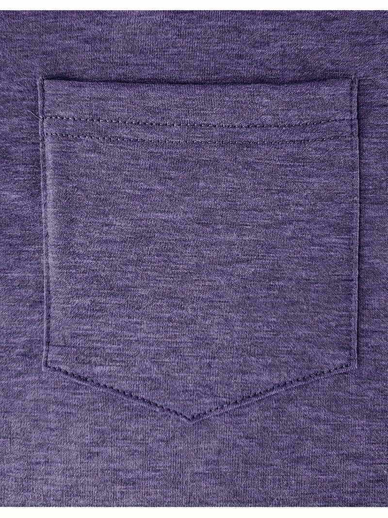 Men's Plaid Collar Pocket T-shirt.