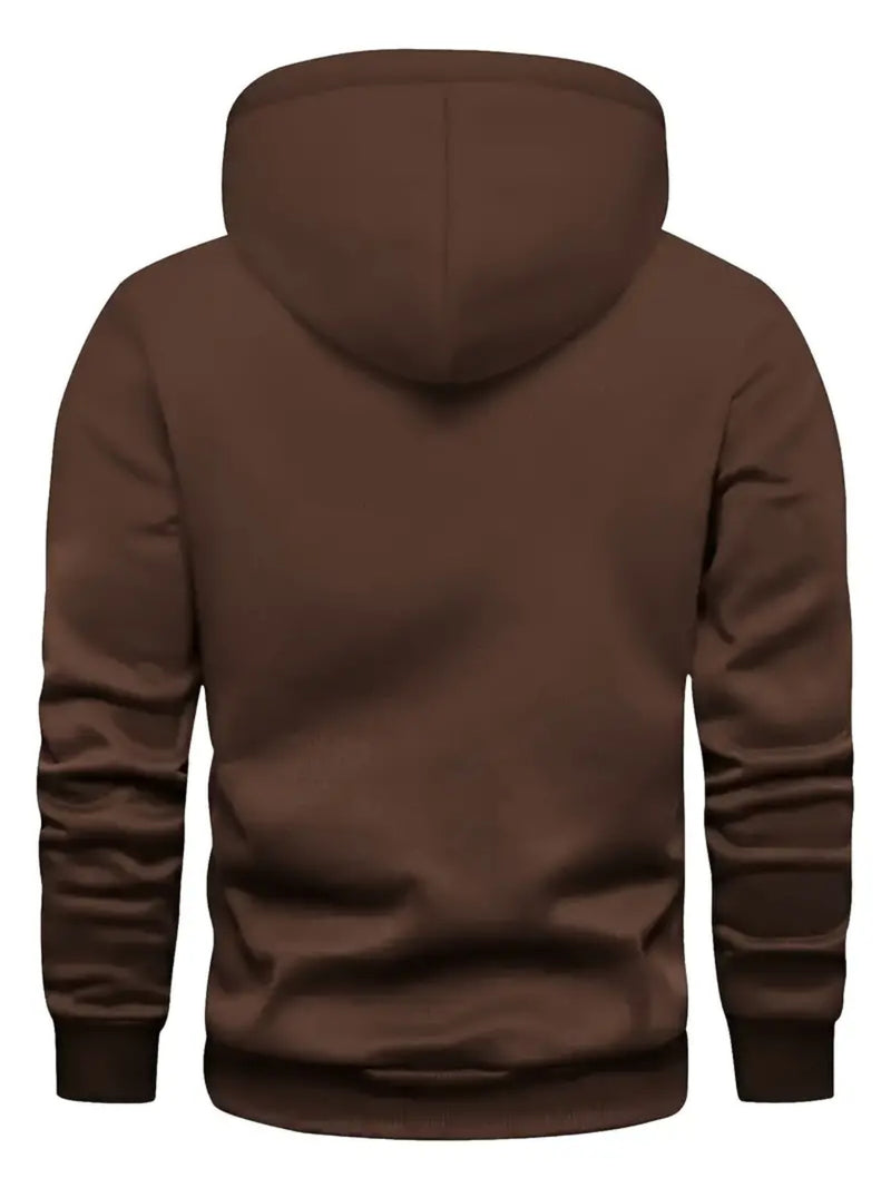 Men's Casual Versatile -Lined Hooded Sweatshirt with British Flag Print.