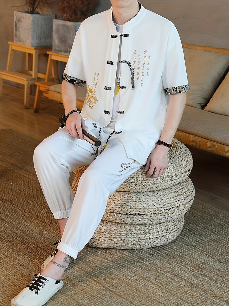 Summer New Chinese Style Hanfu Set for Men.