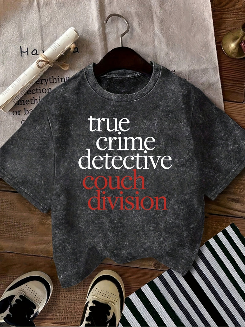 Women’s Round Neck Short Sleeves  Casual Everyday Washed T-shirt.