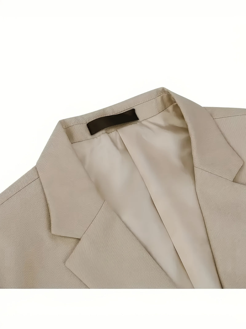 Men's 2pcs Suit Set, Blazer + Trousers, Business Casual.