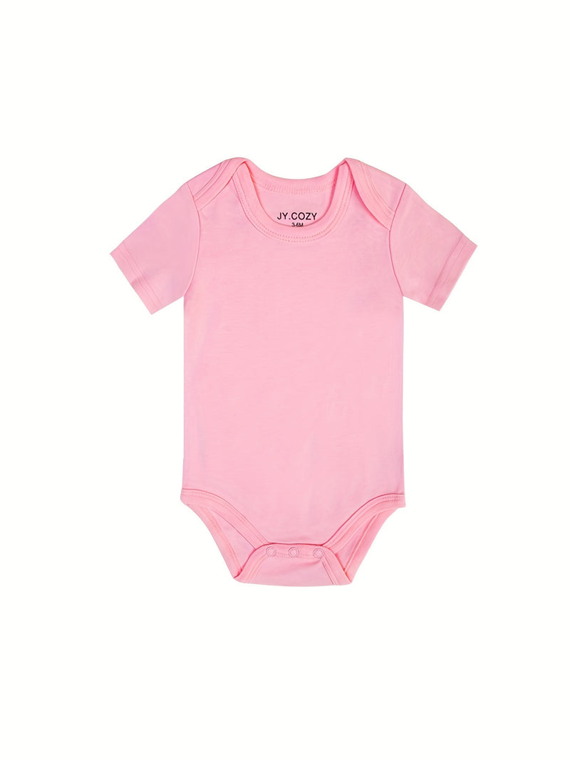 5pcs Cute Baby Girl 100% Cotton Short Sleeve Bodysuits.