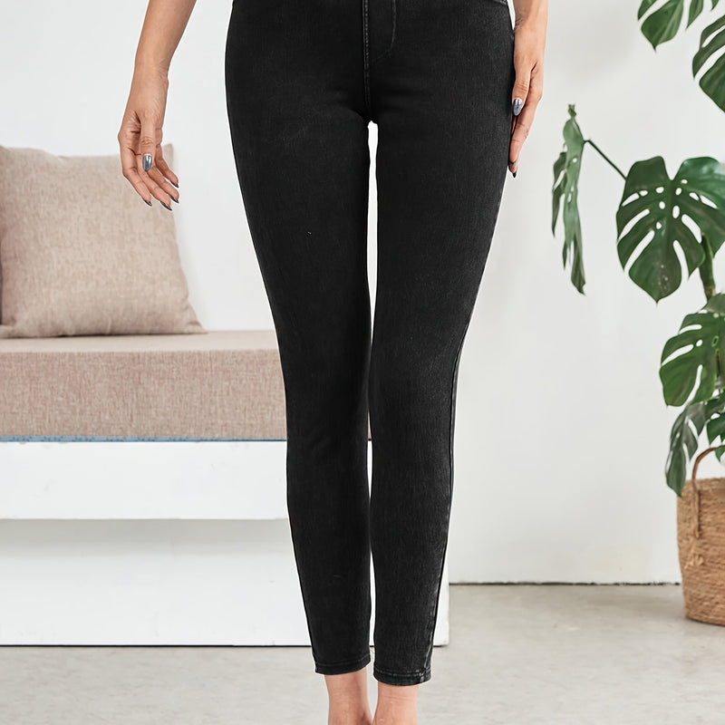 Women's High-Waisted Stretch Jeans.