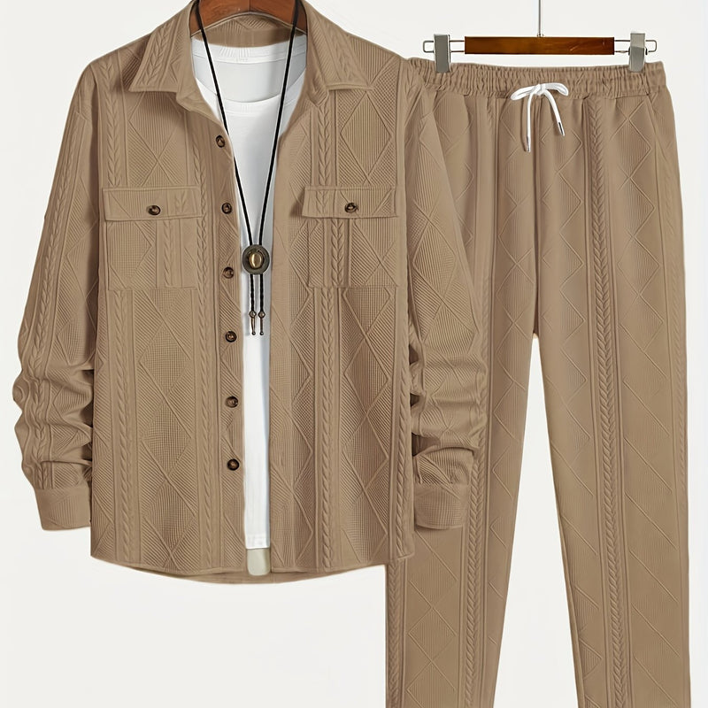 Men's Casual Sports Outfit with Long Sleeves And Long Pants.