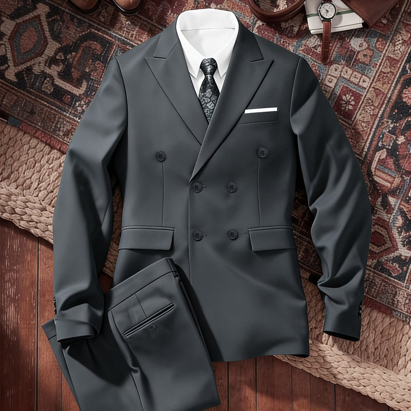 Light Business-Casual-Elegant Suit Set, Two-Piece Outerwear.