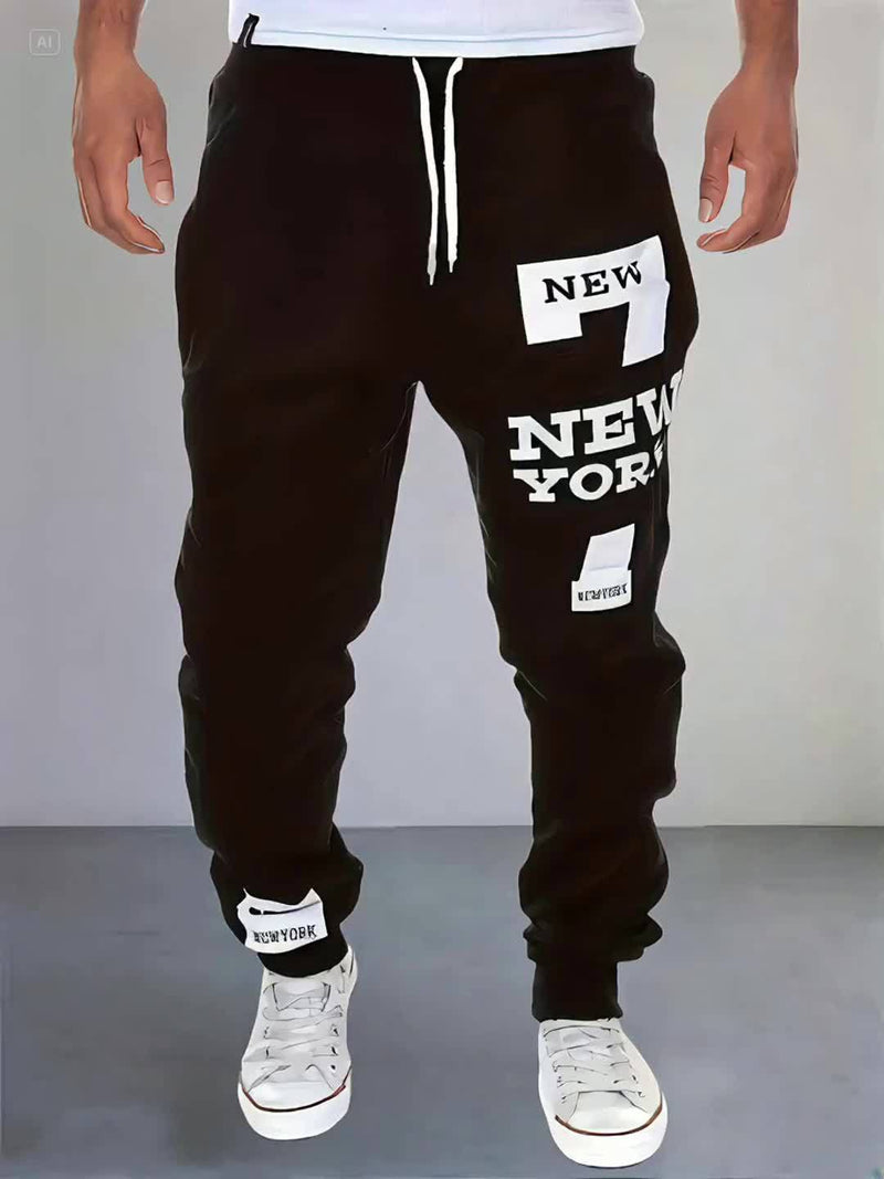 Men's New Fashion Letter Print Trendy Casual Sports Pants.