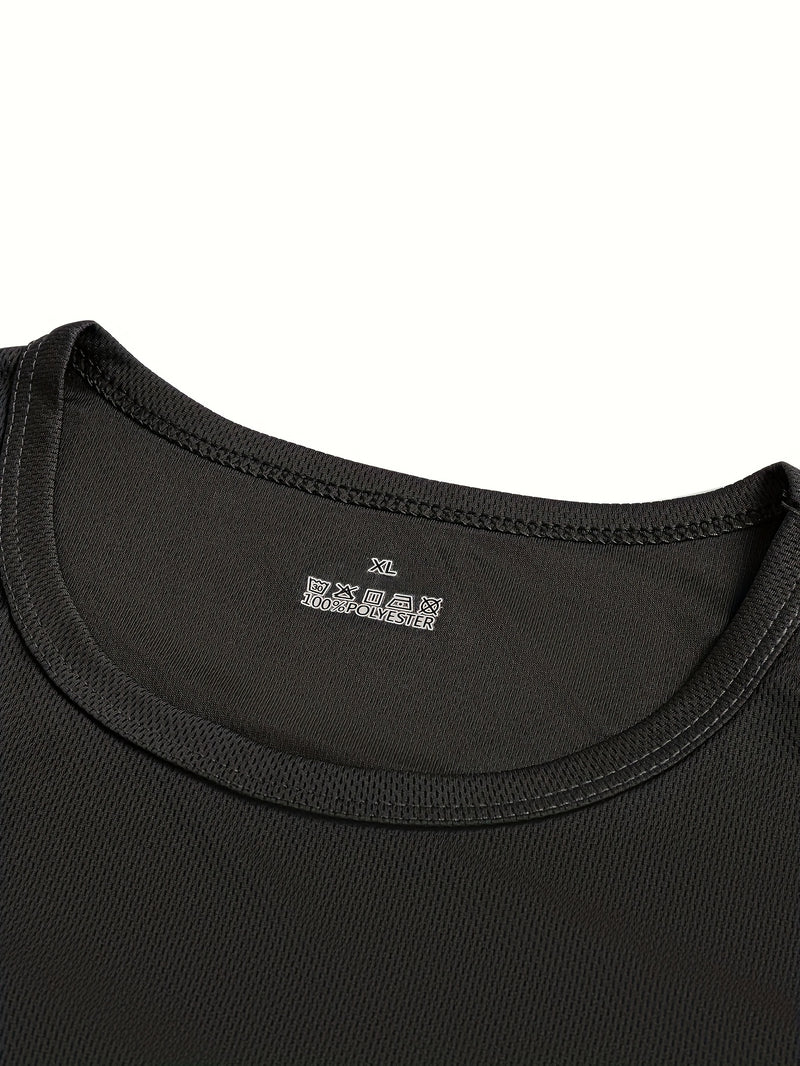 5pcs Breathable And Comfortable Long-Sleeve Crew Neck T-Shirts for Men.