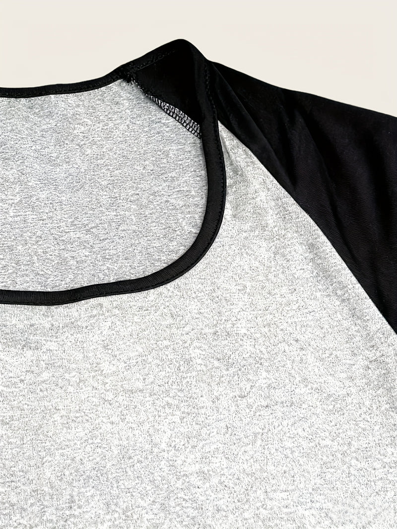 New Women's Versatile Casual Color-Blocked Long-Sleeve T-Shirt.
