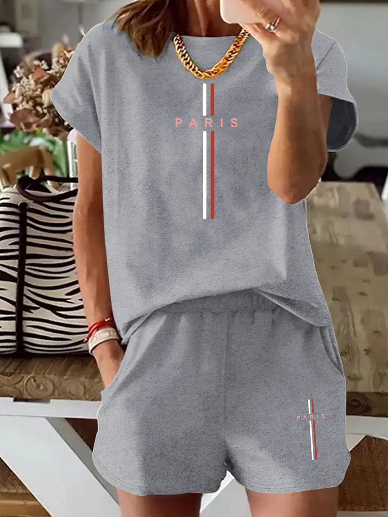 Women's Short Sleeve Shorts Set.