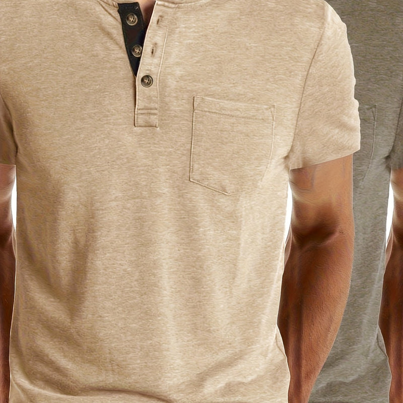 2pcs Set of Stylish Short-Sleeve T-Shirts for Men.