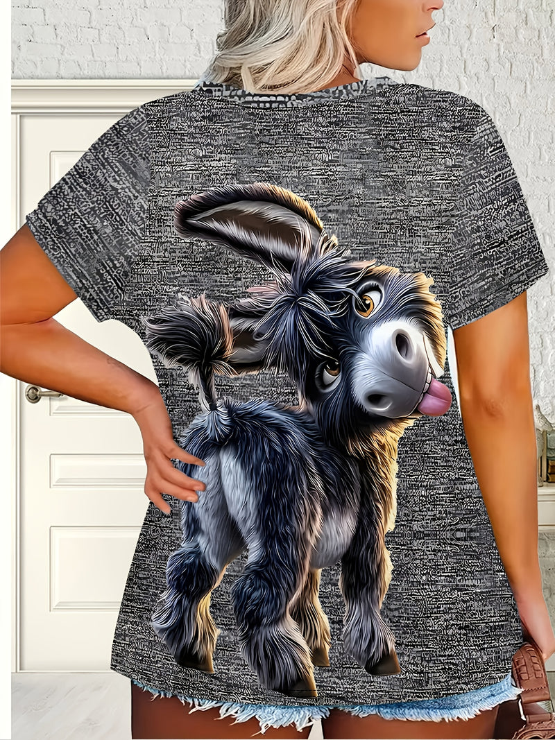 Women'S Short-Sleeve T-Shirt Has a Round Neck.