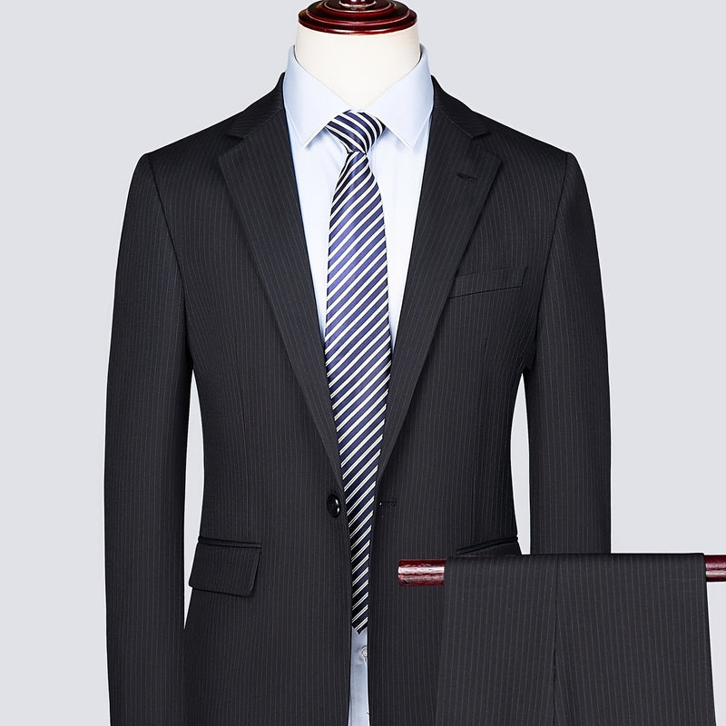 Men's Two-Piece Suit Set - Business & Casual Wear, Slim Fit.