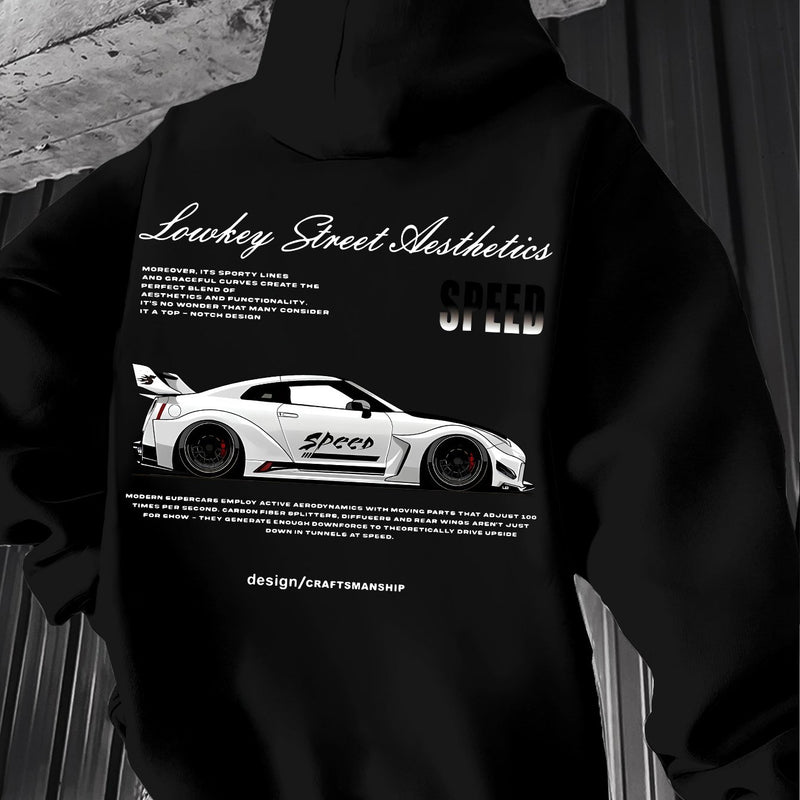 Racing Style,  Element Pattern Print Men's Hoodie.