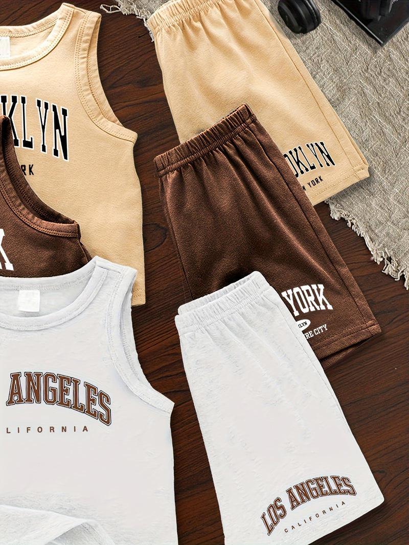 6pcs Set for Baby Boys Featuring a Trendy Summer Outfit.
