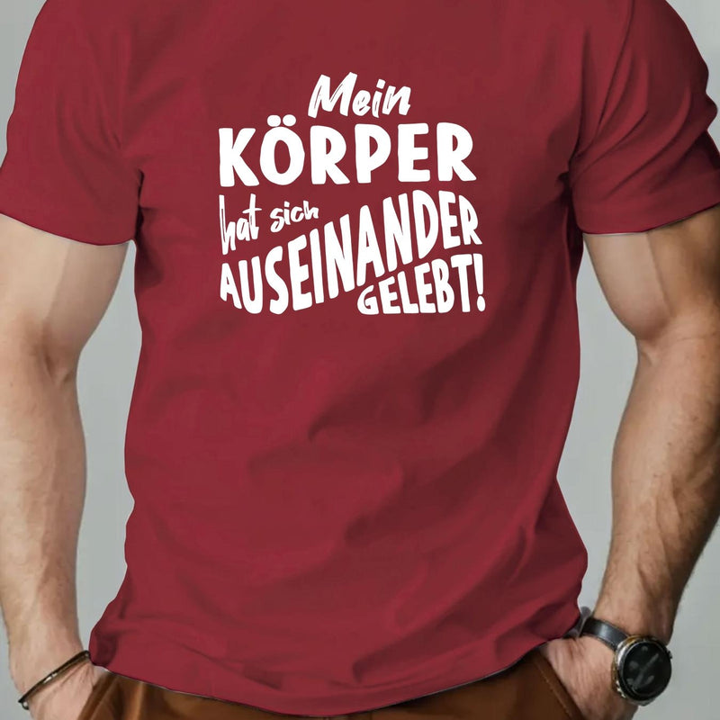 Men's KOPPER English Pattern Summer Casual Crew Neck Short T-Shirt.