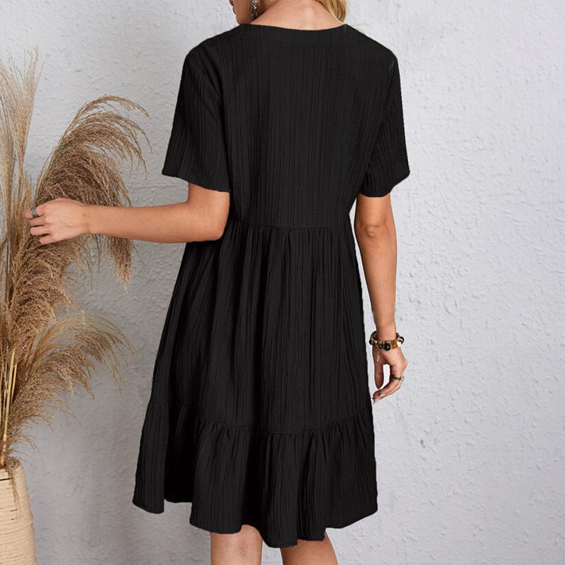 Women’s Summer Solid Dress Casual Bohemian.
