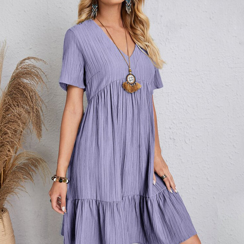 Women’s Summer Solid Dress Casual Bohemian.