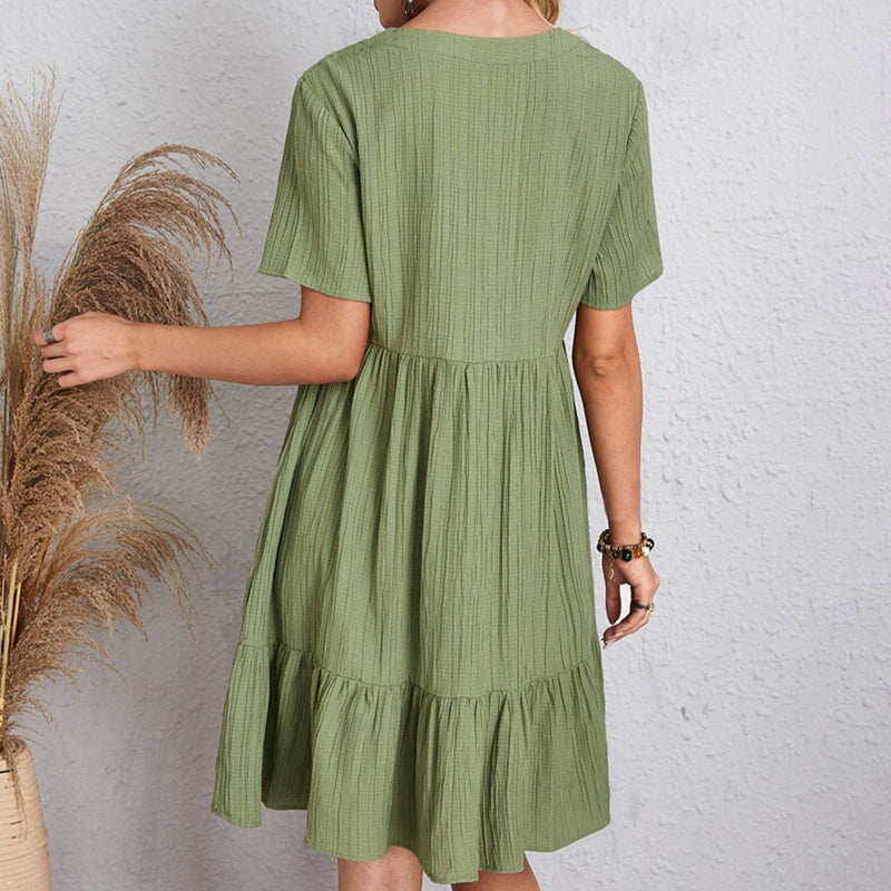 Women’s Summer Solid Dress Casual Bohemian.